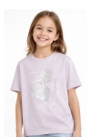 Детска тениска за момиче, светло лилав цвят