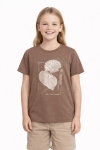  Детска тениска за момиче, кафяв цвят