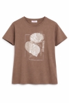  Детска тениска за момиче, кафяв цвят