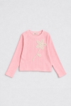 Детска блуза за момиче с дълъг ръкав, розов цвят