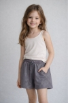 Детски къси панталонки за момиче, сив цвят