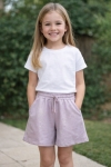 Детски къси панталонки за момиче, лилав цвят