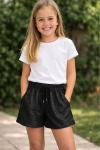 Детски къси панталонки за момиче, черен цвят