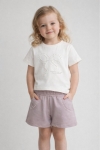 Детски комплект за момиче къс ръкав, лилав цвят