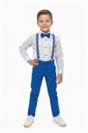 Детски официален комплект за момче с дълъг ръкав, син цвят 