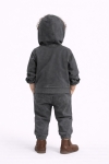Детски комплект за момче с дълъг ръкав 3 части, тъмно сив цвят