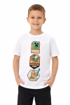 Детска тениска за момче Minecraft, бял цвят 