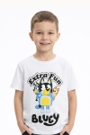 Детска тениска за момче Bluey, бял цвят 