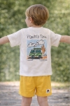 Детски комплект за момче с къс ръкав, жълт цвят 