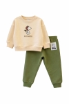 Детски комплект за момче с дълъг ръкав, зелен цвят