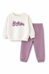 Детски комплект за момиче с дълъг ръкав, лилав цвят
