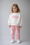 Детски комплект за момиче с дълъг ръкав, розов цвят