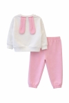 Детски комплект за момиче с дълъг ръкав, розов цвят