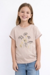 Детска тениска за момиче, кафяв цвят