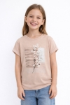 Детска тениска за момиче, кафяв цвят 