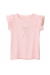 Детска тениска за момиче, светло розов цвят 