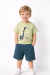 Детски комплект за момче с къс ръкав, зелен цвят 