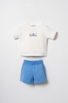 Детски компплект за момче с къс ръкав, син цвят 