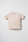 Детска тениска за момиче, бежов цвят 