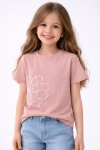 Детска тениска за момиче, розов цвят