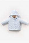 Бебешка жилетка за момче с качулка, син цвят 