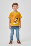 Детска тениска за момче, тъмно жълт цвят  