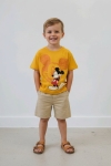Детска тениска за момче, тъмно жълт цвят  