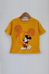 Детска тениска за момче, тъмно жълт цвят  