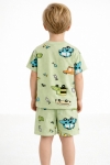 Детска пижама за момче с къс ръкав, зелен цвят