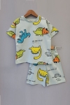 Детска пижама за момче с къс ръкав, светло зелен цвят