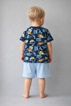 Детски комплект за момче с къс ръкав,  син цвят 