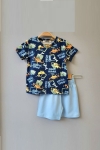 Детски комплект за момче с къс ръкав,  син цвят 