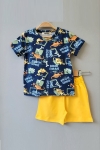 Детски комплект за момче с къс ръкав, жълт цвят 