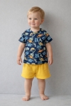Детски комплект за момче с къс ръкав, жълт цвят 