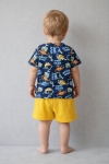 Детски комплект за момче с къс ръкав, жълт цвят 