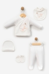 Бебешки комплект за изписване 5 части, бял цвят