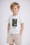 Детска тениска момче, бял цвят
