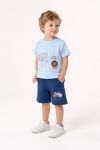 Детски комплект за момче с къс ръкав, син цвят  