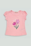 Детска тениска за момиче, розов цвят