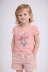 Детска тениска за момиче, розов цвят