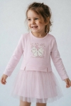 Детска рокля дълъг ръкав, розов цвят