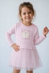 Детска рокля дълъг ръкав, розов цвят