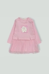 Детска рокля дълъг ръкав, розов цвят