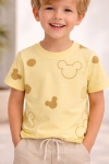 Детска тениска за момче, жълт цвят  