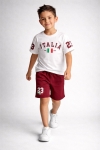 Детски комплект за момче с къс ръкав, цвят бордо