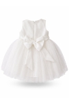 Бебешка официална рокля без ръкав, бял цвят 
