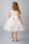 Детска официална рокля без ръкав, цвят екрю  