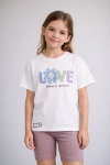 Детска тениска за момиче, бял цвят