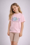 Детска тениска за момиче, розов цвят
