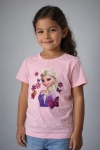 Детска тениска за момиче, светло розов цвят 